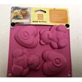SILIKOMART SILICONE BAKING MOLD CHOOSE ONE SOLD SEPARATE MADE IN ITALY NEW! - PINK BEAR & HEART