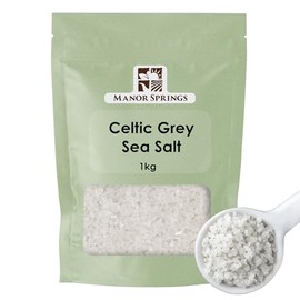 Celtic Coarse Sea Salt 1kg - Hand Harvested Light Grey Celtic Salt Crystals from France by Manor Springs