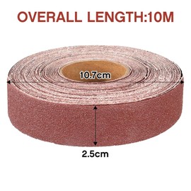 Shineboc Emery Cloth Roll,180 Grit Continuous Sandpaper Roll 1" x 33 Feet for Wood Furniture Finishing Metal Sanding Automotive Polishing
