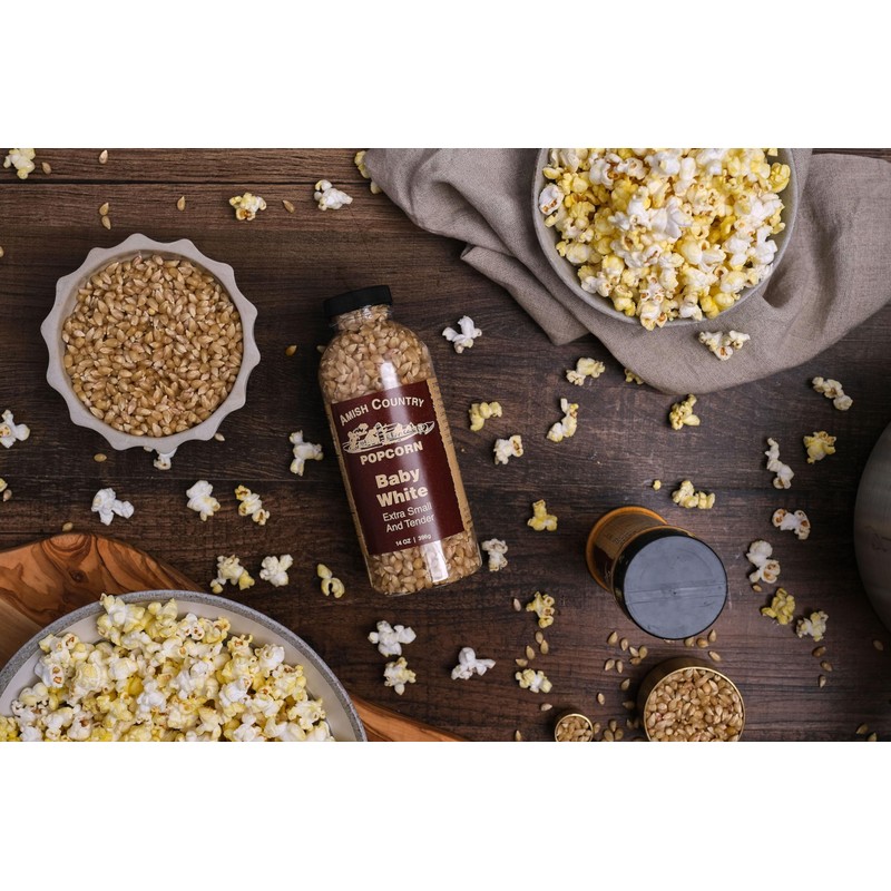 Amish Country Popcorn | 2-14 oz Bottles | Baby White