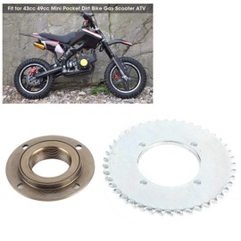 Rear Chain Sprocket Set, 78mm OD 4‑Hole Toothless Flywheel + T8F 44T 54mm Chain Sprocket for 43 49 Mini Pocket Gas Scooter ATV