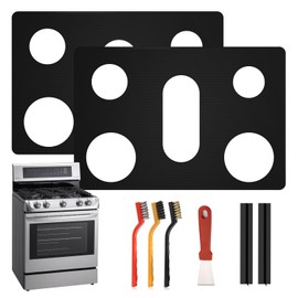 Loszaral 2Pcs Stove Guard for LG Gas Ranges Stoves, Stove Top Covers for Gas Burners - 5 Burner Reusable Gas Stove Protectors, Non-Stick & Washable (LDG4315/4313 LRG4115/4113 LDGL5825/5925...)