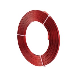 Cheriswelry 5mm 10M Flat Aluminium Wire Soft Metal Red Craft Wire for Jewellery Making Modelling Bezel Gemstone Packaging Garden Anchor