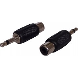 Adapter Audio 3.5mm 1/8" Mono Plug Coax Audio RCA Female Jack Black + Black Ring