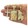 Shiny Jewelers USA Men Gold Iced Out Jesus, Praying Hands,
