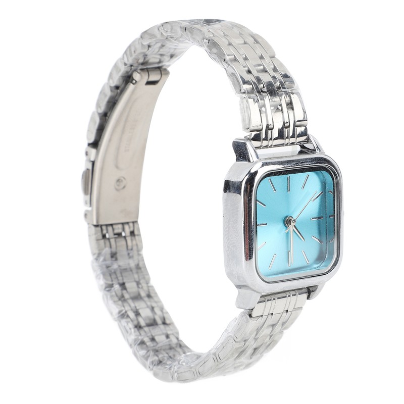 Women Quartz Watch Alloy Steel Strap Stylish Waterproof Ladies Square