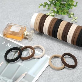 20 Four-Color Hair Bands Seamless Ponytail Fixator No Damage Thick Elastic Scrunchies for Women Girls Men Hair Accessories Durable Neutral Colors:_20PCS