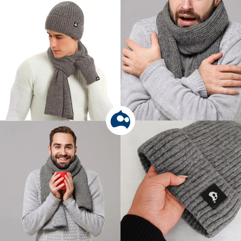 Bluelander Gorro Bufanda Guante Conjunto Térmico Invierno Frio Unisex Color
