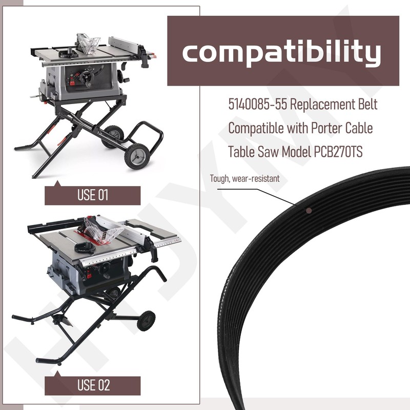 5140085-55 Replacement Belt/Drive Belt Compatible with Porter Cable Table Saw