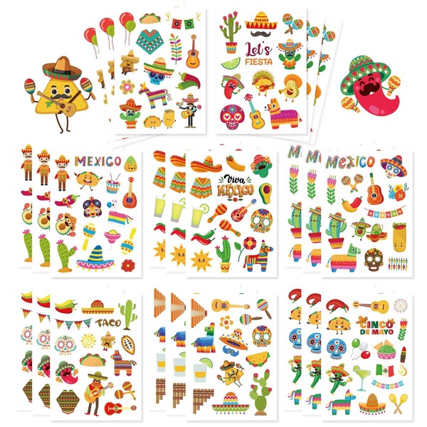 357 PCS Cinco De Mayo Sticker, Mexican Fiesta Party Stickers,