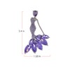 Alilang Womens Purple Tone Rhinestones Mermaid Design Brooch Pin