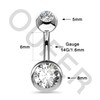 OUFER 14G Solid Titanium Belly Bars Balls 6mm Short Navel
