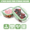 cedarol 4 Pack Borosilicate Glass Meal Prep Containers, Glass Food