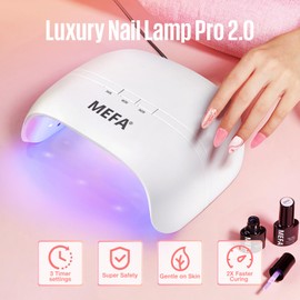 MEFA 72W Portable U V Nail Lamp, U V Light for Gel Nail with 3 Timers, Dryer for Gel Polish Fast Curing, 21pcs Lamp Beads LED Professional UV Light for Home Salon Art Tools