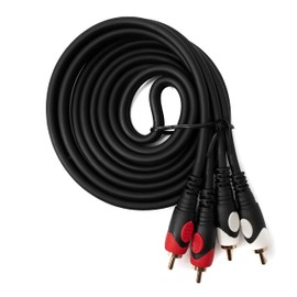 SYSTEM-S RCA 2 RCA Cable 1.8 m Male to Male Stereo AV Adapter in Black