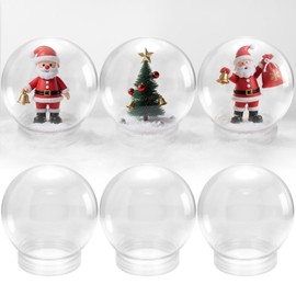 Pack of 6 (115mm) 4.5 Inch DIY Snow Globe Water Globe - Clear Plastic with Screw Off Cap | Perfect for DIY Crafts and Customization