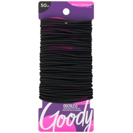 Goody Ouchless Elastic Hair Ties - 50 Ct, Black, 2MM Rubber Bands for Hair, Pain-Free Hair Accessories for Women & Men, Made for Long-Lasting Braids, Ponytails & More, For Fine Hair