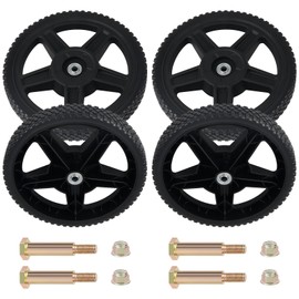 CheeMuii 4 Pack 12 Inch Lawn Mower Wheels Kit 12" Push Lawn Mower Wheels with Bolts and Lock Nuts Kit Fit for Most Standard push Lawn Mowers/Generator/Garden Tiller/Handtruck