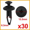Partuto 30 Pcs 6.3mm Retainer Clips Plastic Rivets Mud Flaps