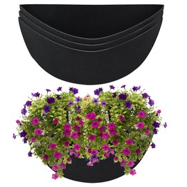 Udewo 3 PCS 14 Inch Half Round Planter Liners Fabric Plant Liners Half circle Flower Basket Liners Replacement Felt Liner Coconut Liners Alternative for Wall Hanging Basket Planter