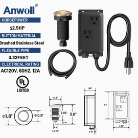 ANWOLL Garbage Disposal Air Switch Kit -Professional- Dual Outlet, Sink Top Waste Disposer On/Off, Garbage Disposal Button, UL Listed