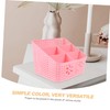 GRIRIW 5 Compartment Plastic Storage Box Decorative Rattan-Like Basket Stackable