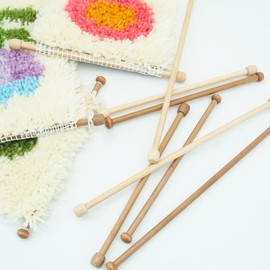 4 Pcs Bead Ended Wooden Rods, Hanging Macrame Dowel Rods, Wooden Craft Sticks Hanging Rod for DIY Craft and Art Work