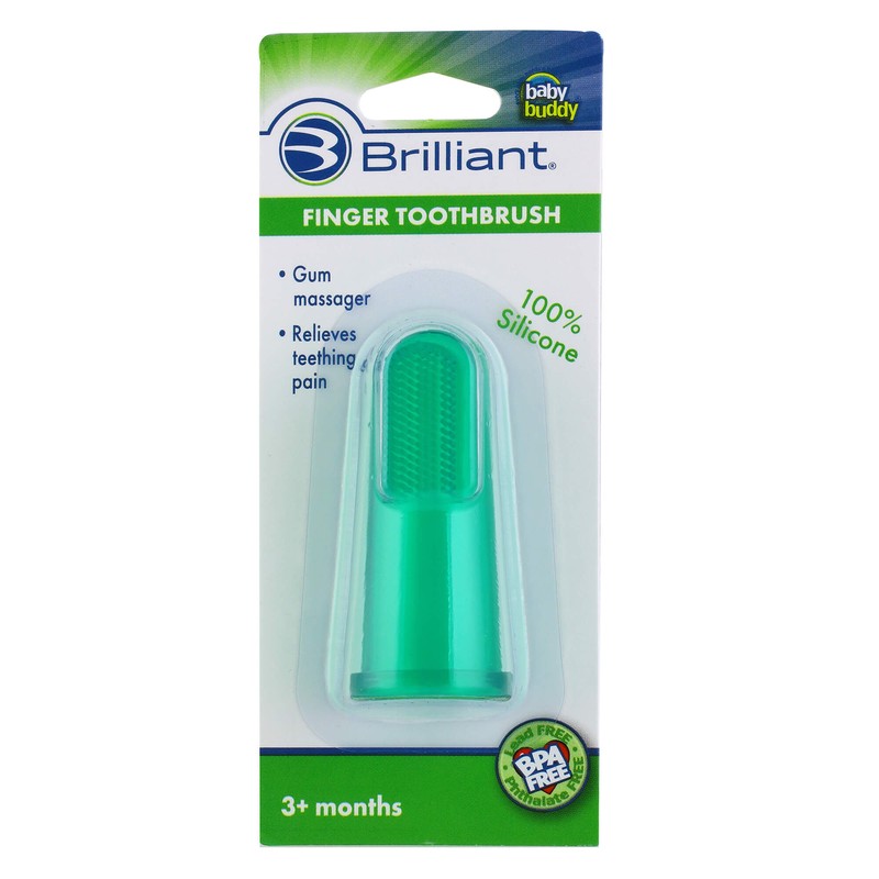Brilliant Baby Finger Toothbrush Gum Massager and Teether Brush for