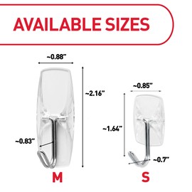 Command Small Clear Wire Toggle Hooks, 10 Hooks and 12 Command Strips, Damage Free Hanging Wall Hooks with Adhesive Strips, Adhesive Hooks for Hanging, Organization and Storage, Holds up to 0.5 lb