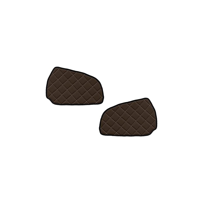 24/7Auto 2 x Brown Eco Leather Door Mats for Scania
