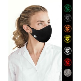 KanataSafe Washable 3-Layer Face Mask Reusable Face Mask with Adjustable Elastic Strap - Black Color with Logo 7 pcs, Adult Size (KS-10687784BLKAC)