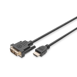 Digitus 2 m, HDMI/DVI-D 2 m HDMI DVI-D Black – Adapters Video Cable (HDMI/DVI-D, HDMI, DVI-D, Male, Male, Nickel, Black)