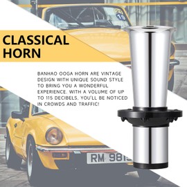 BANHAO Ooga Horn 12V Kit, Antique Classic Aooga Ahooga Car Horn with Wire and Button, Vintage Old School OOGA Air Horns for Golf Cart Car Truck
