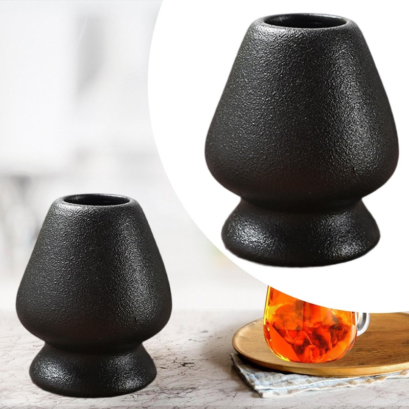 DimyFew Ceramic Matcha Whisk Holder Set for Tea Connoisseurs, Black