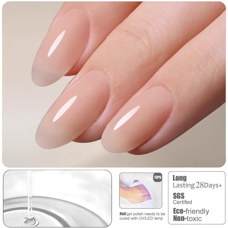 Vishine Beige Milk Rubber Builder Base Gel Nail Polish, 6