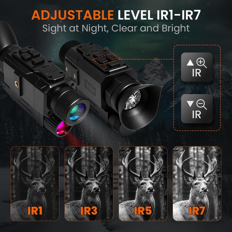 BIBIRE Night Vision Goggles, Head Mounted Night Vision Monocular 8X
