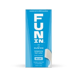 Fun In by Sun In Temporary Hair Color, Blue - Easy Brush Applicator, Washes Out in One Shampoo, Gluten-Free, Paraben-Free, Alcohol-Free, Cruelty-Free