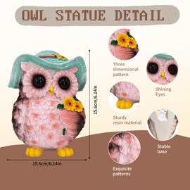 Stapleford Cute Owl Statue for Home Shelf Decor, 6.1" Small Owl Figurines