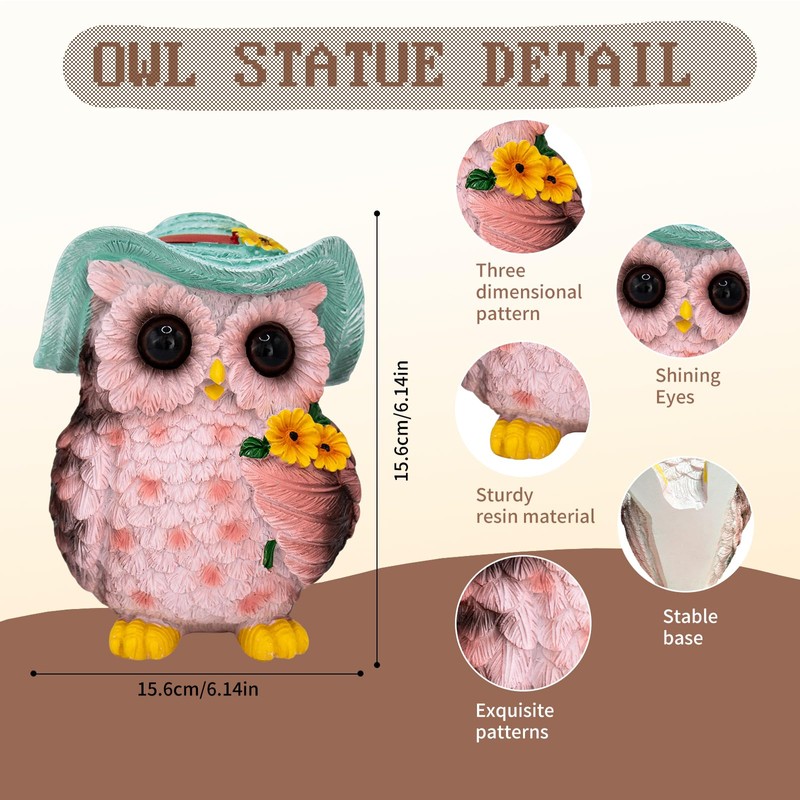 Stapleford Cute Owl Statue for Home Shelf Decor, 6.1" Small
