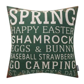 TRENDIN Rusted Spring Pillow Cover 18x18 inch Cotton Linen Home Decorative Throw Cushion Case PL420TR