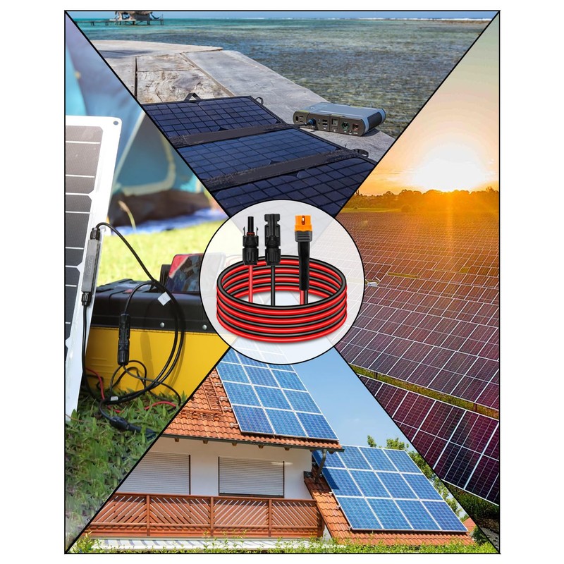 PNYZIK Upgraded 12AWG 25FT Solar to XT60i Charging Cable for