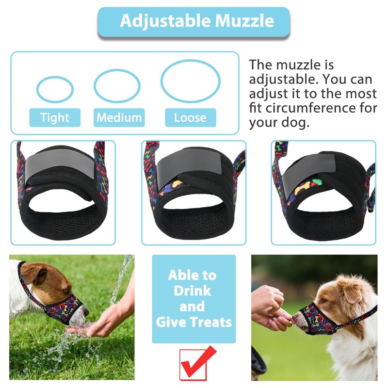 LUCKYPAW Dog Muzzle, Soft Muzzles for Small Medium Large Dogs,