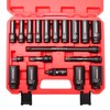 SONIGEKO Socket Set 1/2" Drive Impact Socket Set,19-Piece 6 Point