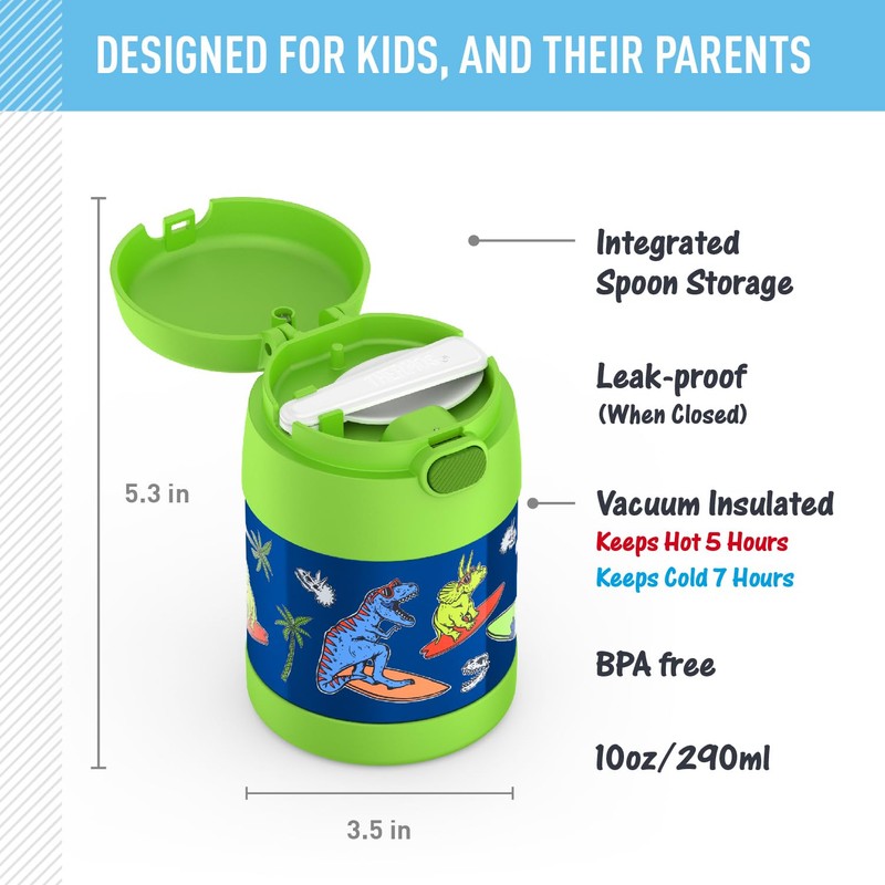 THERMOS FUNTAINER Insulated Food Jar, 10 Ounce, Kid Friendly Food