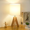 Small Beside Table Lamp, Wood Tripod Table Lamp with White