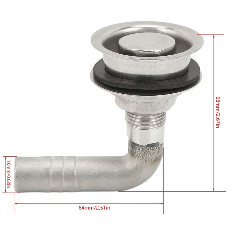 Fuel Tank Vent with Mounting Gasket 90 Degree Elbow Marine