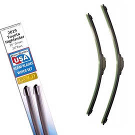 Beam Blade Wipers Set for 2019 Toyota Highlander Replacement Set - WiperBladesUSA Gold Beam Wiper Blades Wipers Set