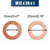 sourcing map 12 mm Inner Diameter Copper Crimp Discs Flat