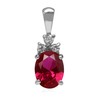 Silvershake Synthetic 2.1 Ct Red Ruby 925 Sterling Silver Pendant