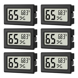 6-Pack Mini Hygrometer Indoor Humidity Meter, Mini Digital Thermometer Humidity Gauge Meter, Indoor Thermometer Hygrometer Monitor Fahrenheit (℉) for Reptile Thermostat, Jars Reptile, Fridge